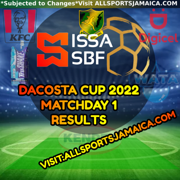 Jamaica Schoolboy Football Matchday 1 Results DaCosta Cup 2022 - 2023 ...