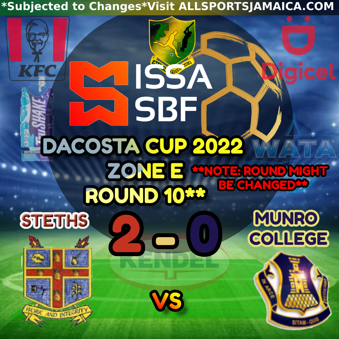 STETHS Vs Munro College Zone E DaCosta Cup 2022-2023 - All Sports Jamaica