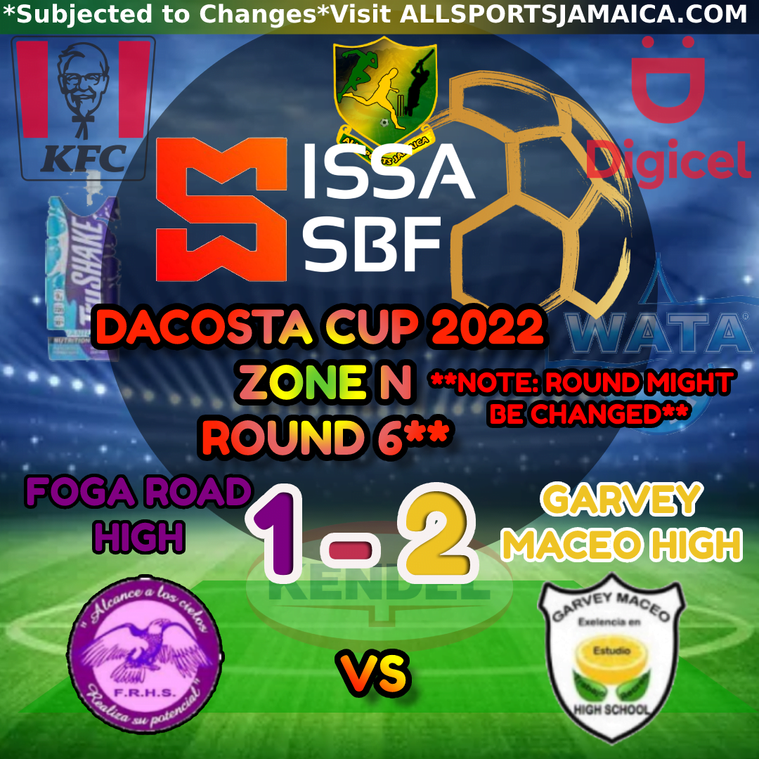 Foga Road High Vs Garvey Maceo High Zone N DaCosta Cup 20222023 All